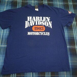 Harley Davidson Blue Adventure Dover, Ohio T-Shirt Size X-Large